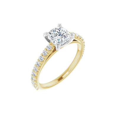Ever & Ever 14K Yellow Gold .38ctw Double Prong Style Diamond Semi-Mount Engagement Ring