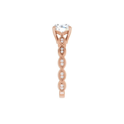 Ever & Ever 14K Rose Gold .10ctw 4 Prong Style Diamond Semi-Mount Engagement Ring