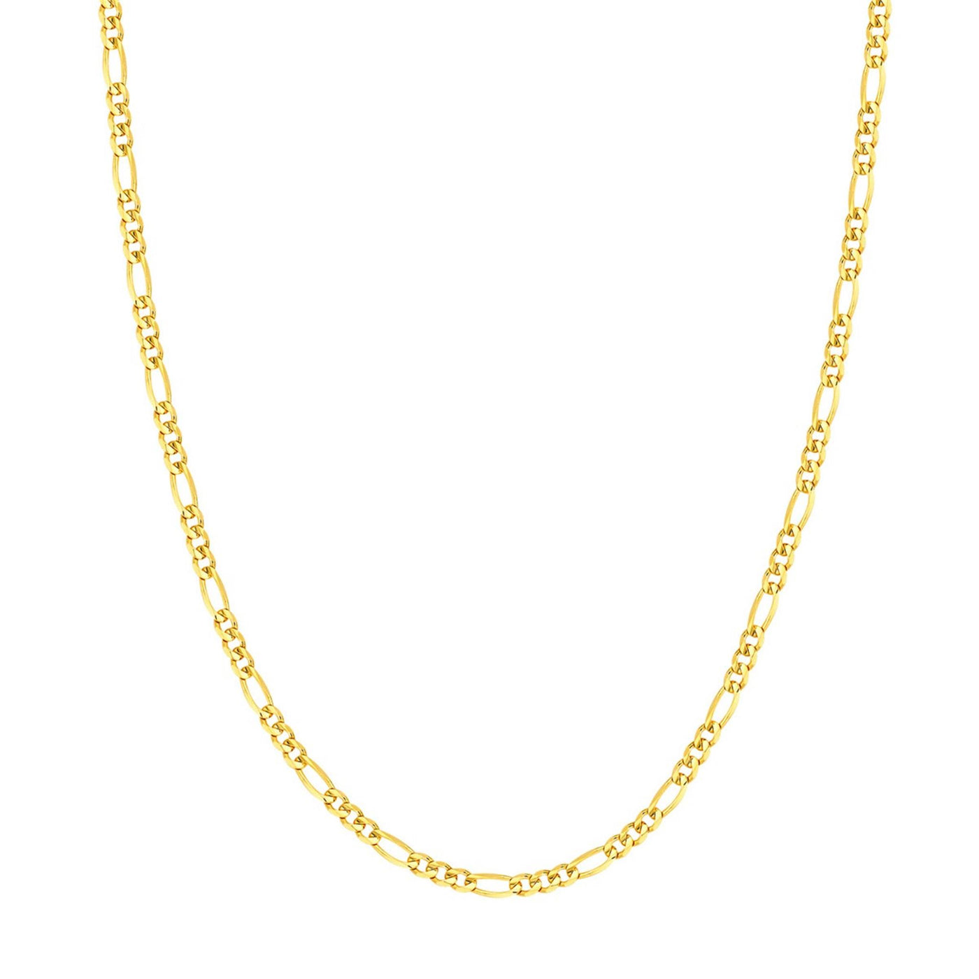 10K Yellow Gold 9" Solid  Figaro Chain