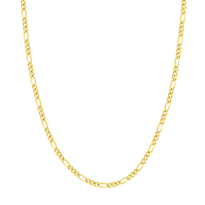 10K Yellow Gold 9" Solid  Figaro Chain