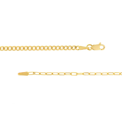 14K Yellow Gold 1.95mm 20" Polished Paper Clip Chain
