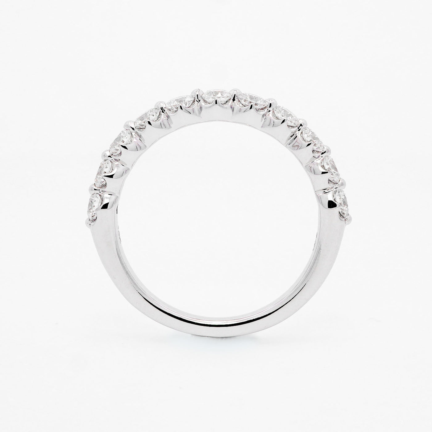 14K White Gold .75ctw Single Prong Diamond Band