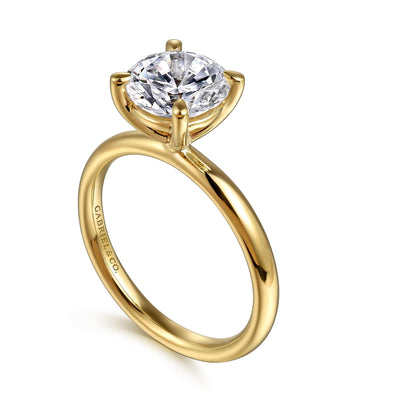 Gabriel 14K Yellow Gold 4 Prong Style Diamond Semi-Mount Engagement Ring