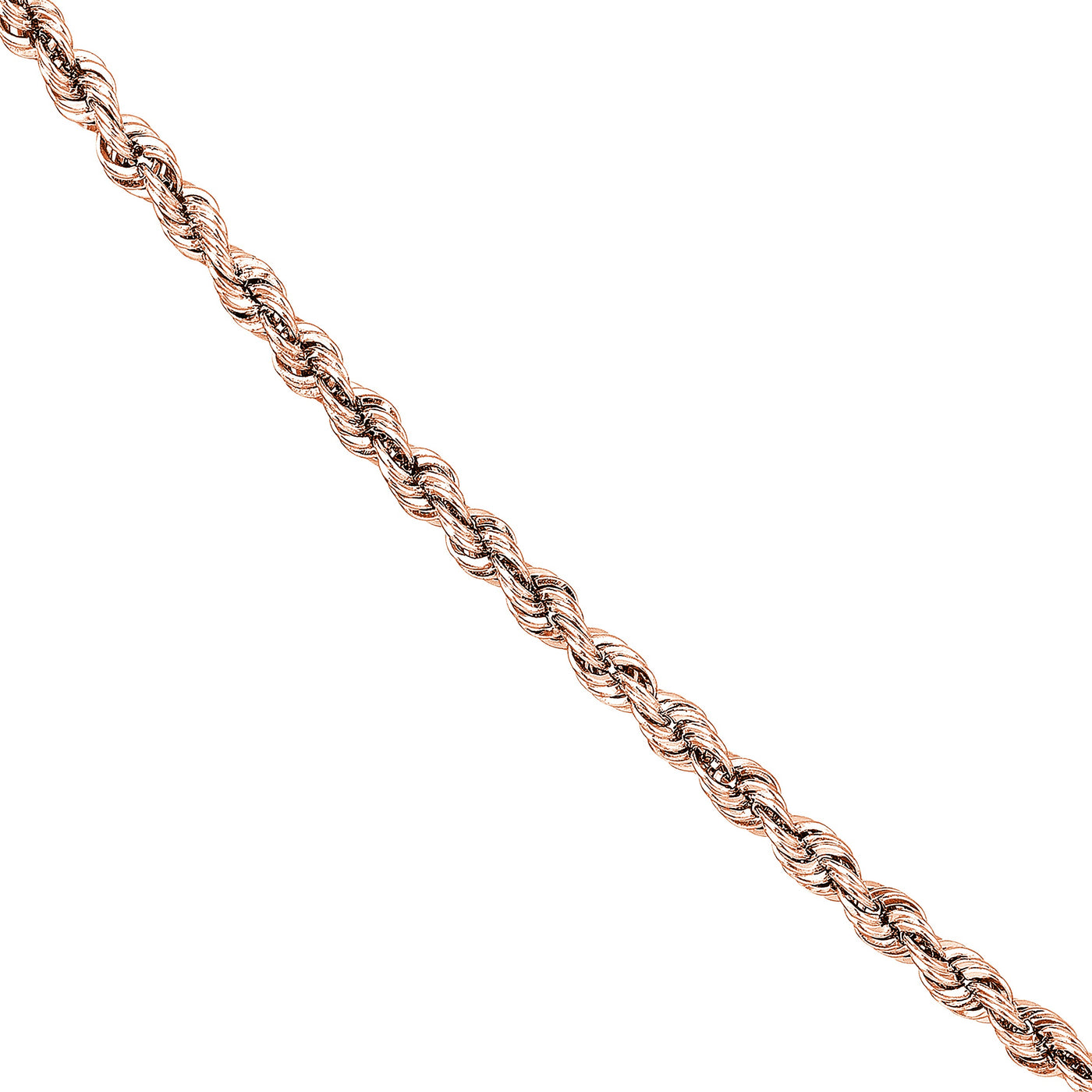 14K Rose Gold .5mm 18" Twist Pendant Rope Chain