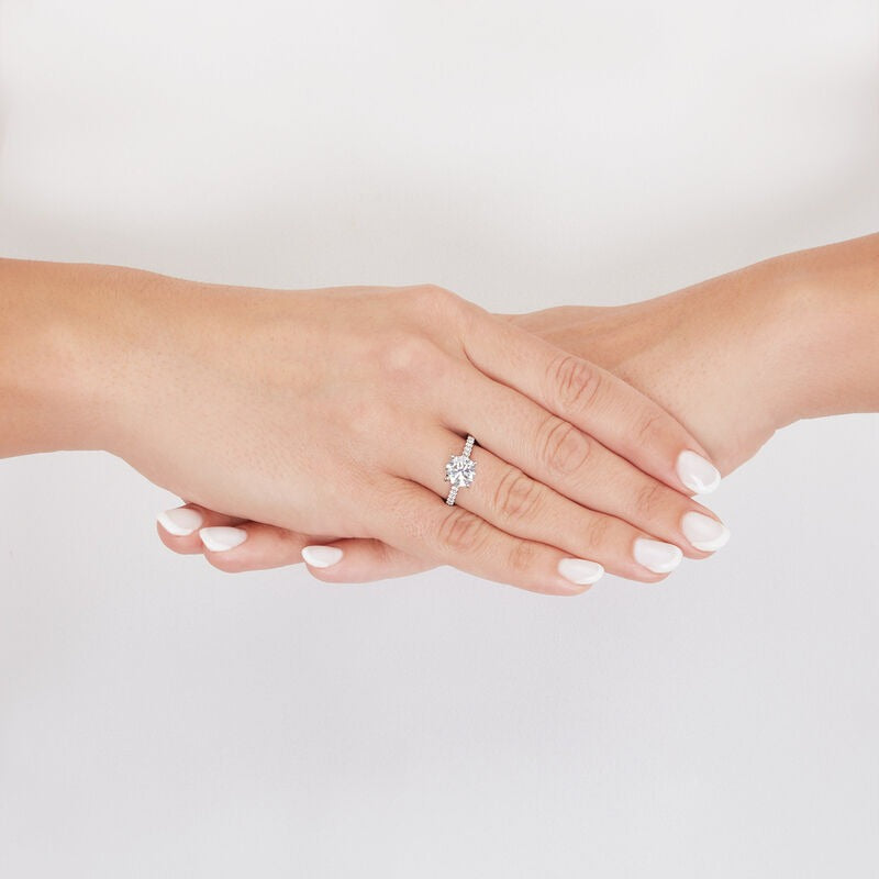 Armadani 14K White Gold 3.38ctw 4 Prong Lab Grown Diamond Engagement Ring