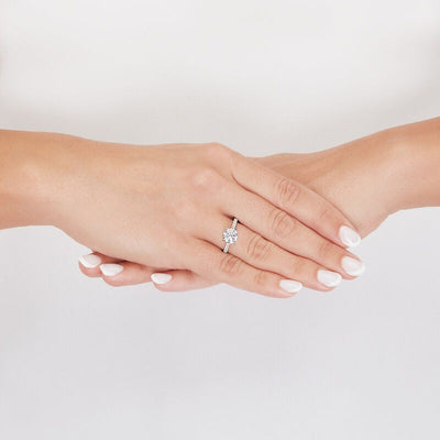 Armadani 14K White Gold 3.38ctw 4 Prong Lab Grown Diamond Engagement Ring