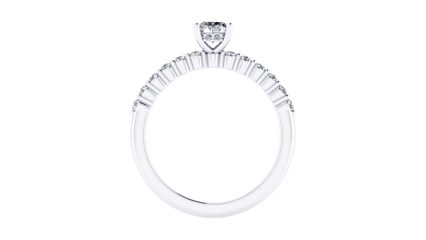 14K White Gold 0.97ctw 4 Prong Engagement Ring by Thollot