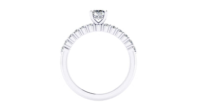 14K White Gold 0.97ctw 4 Prong Engagement Ring by Thollot