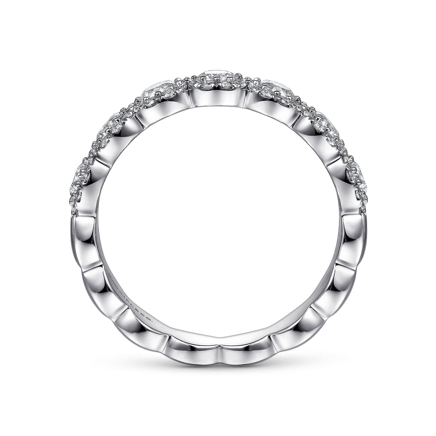 Gabriel 14K White Gold .55ctw Fancy Diamond Band