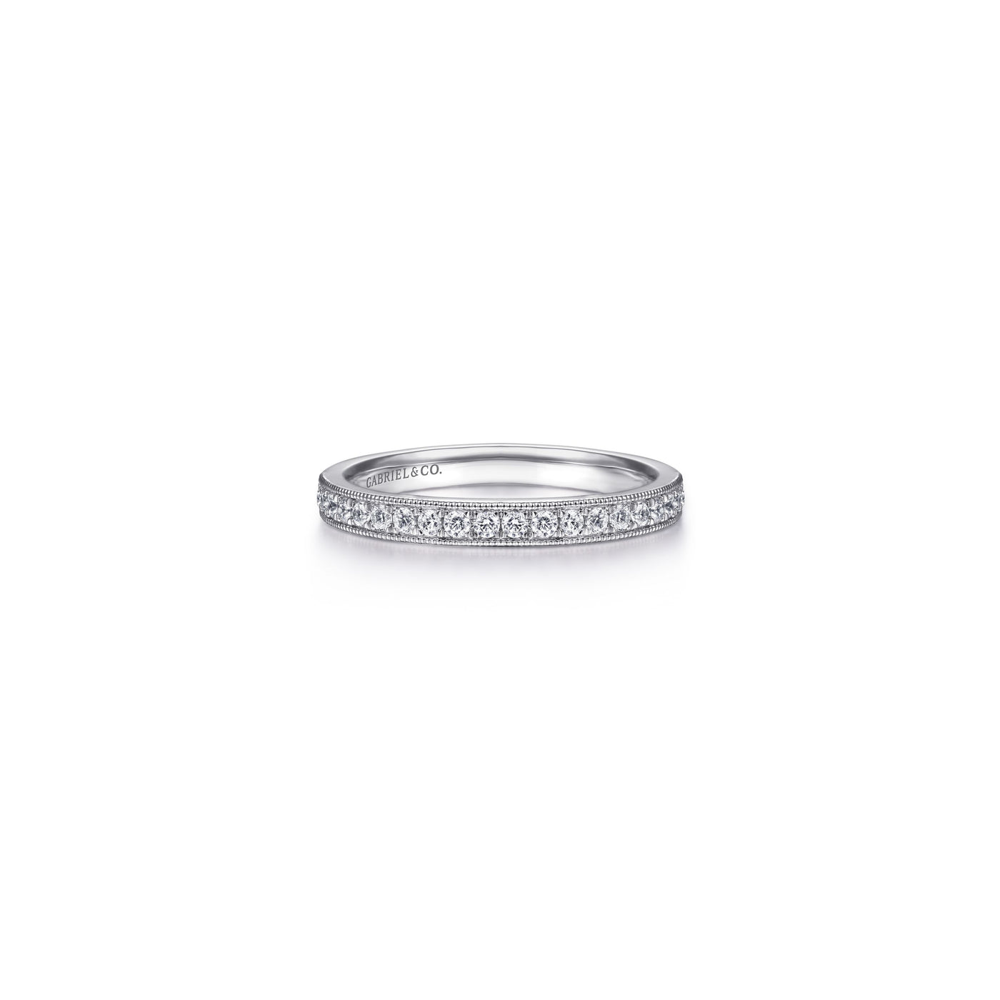 Gabriel 14K White Gold 0.25ctw Diamond Wedding Band