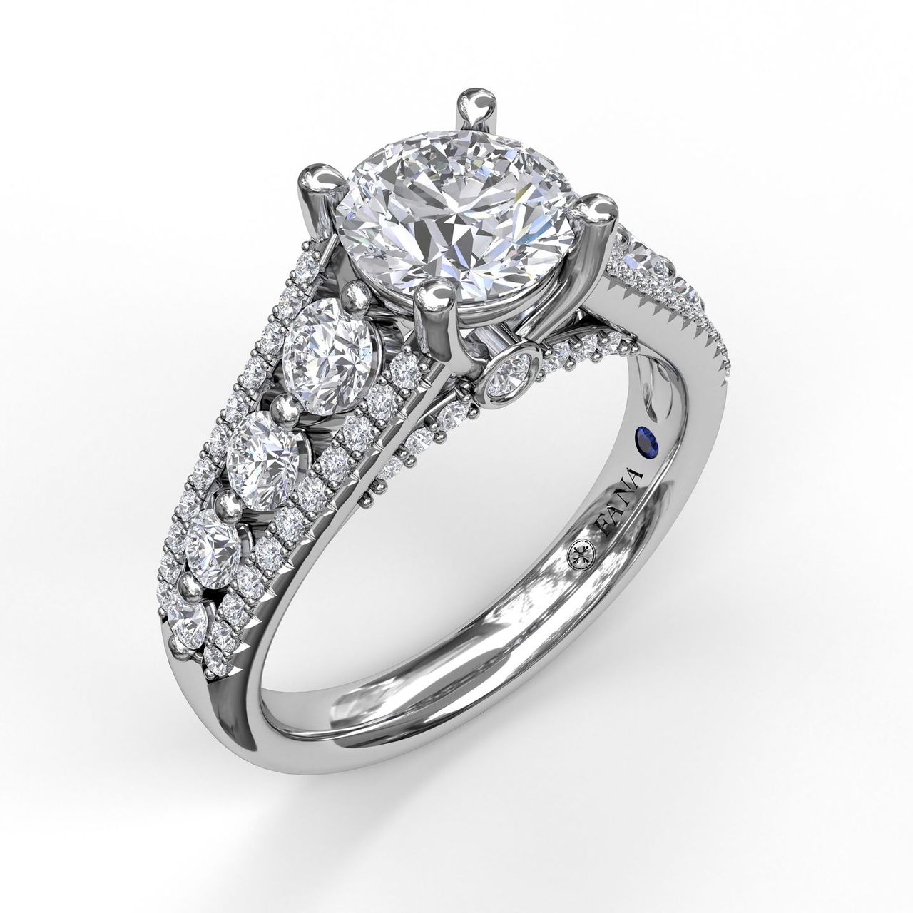 Fana 14K White Gold .84ctw 4 Prong Style Diamond Semi-Mount Engagement Ring