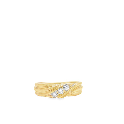 Estate 14K Yellow Gold 0.25ctw Multi Stone Men's Diamond Ring