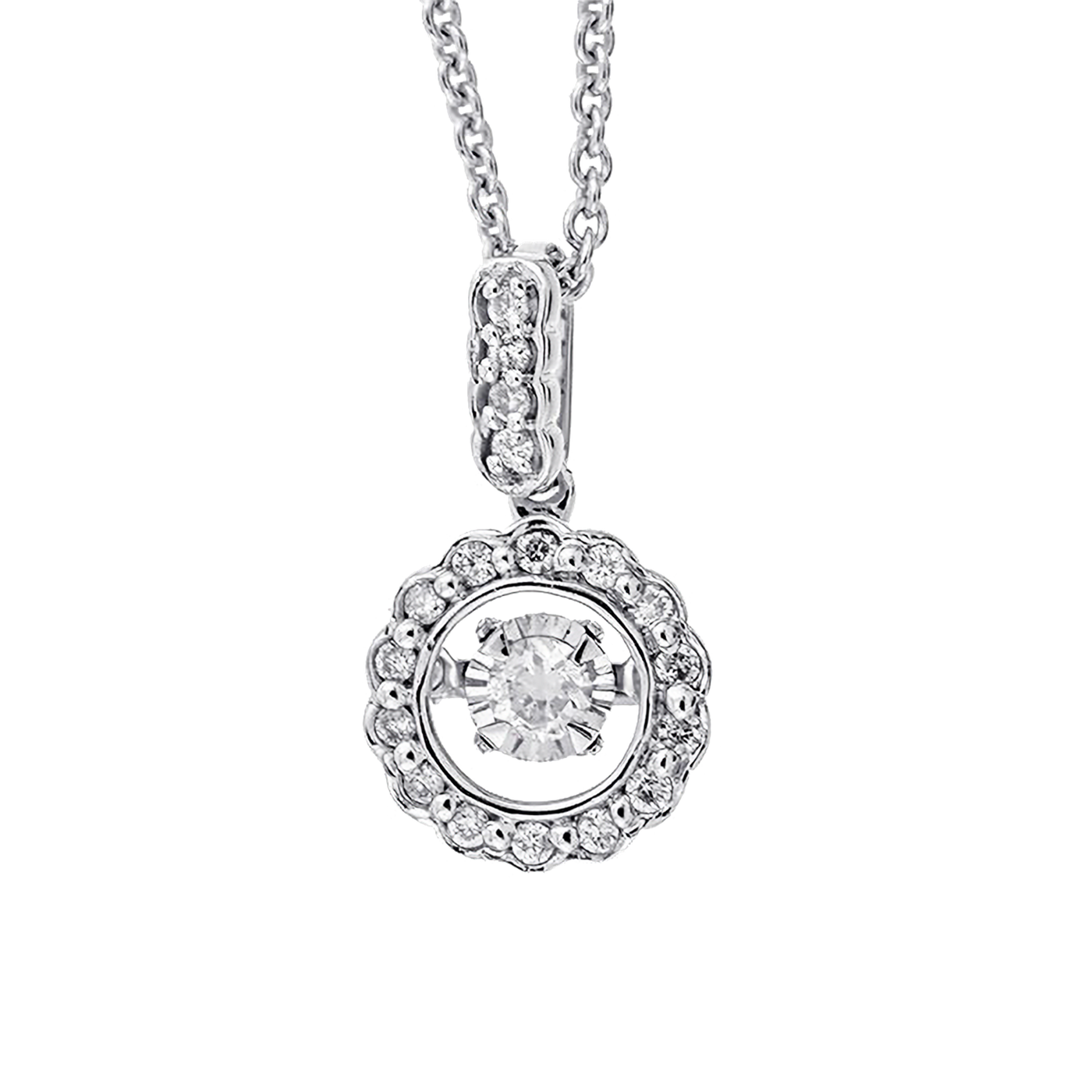Sterling Silver .14ctw Rhythm of Love Style Pendant