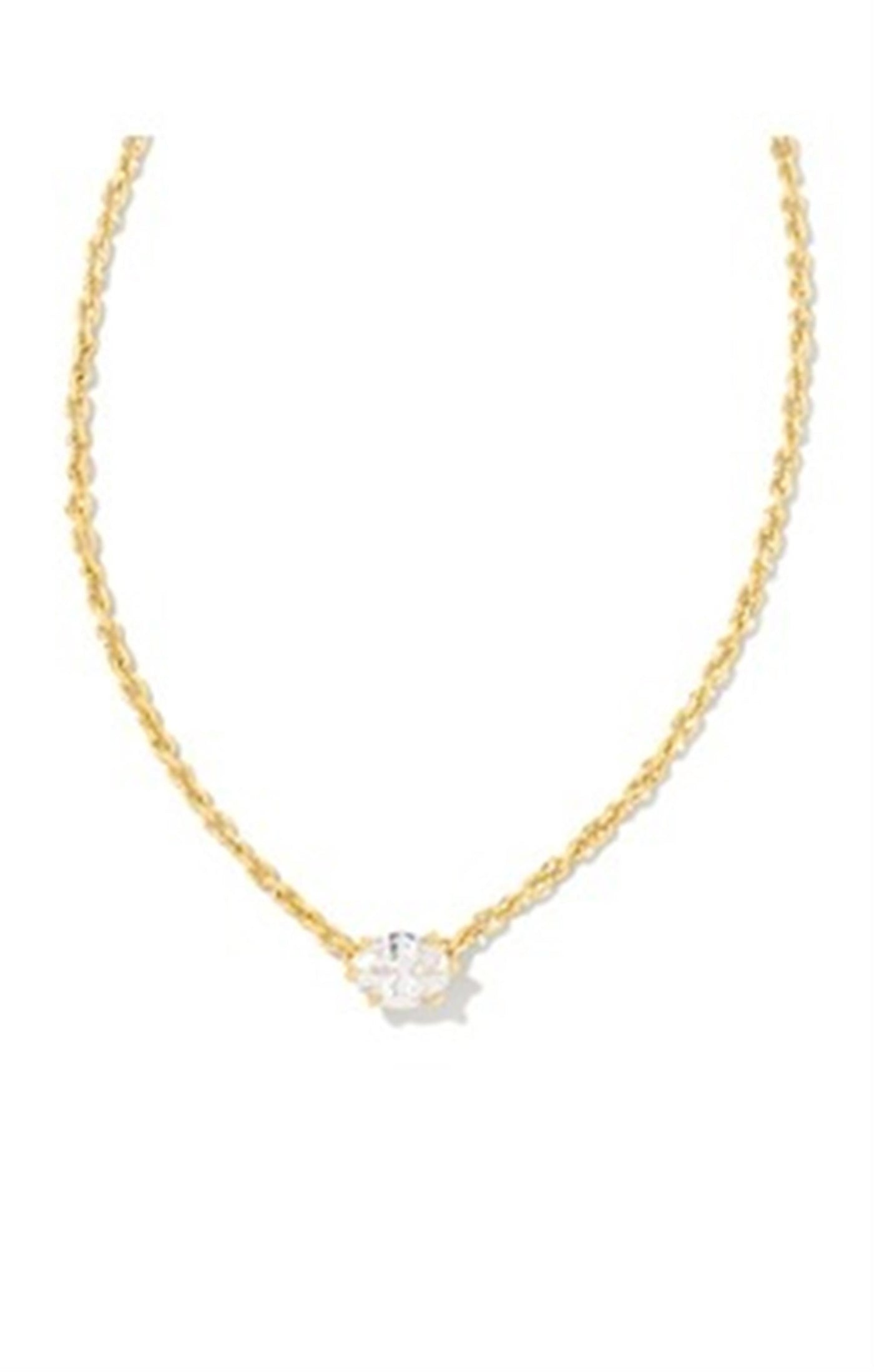 Gold Tone Necklace Featuring White Cubic Zirconium by Kendra Scott