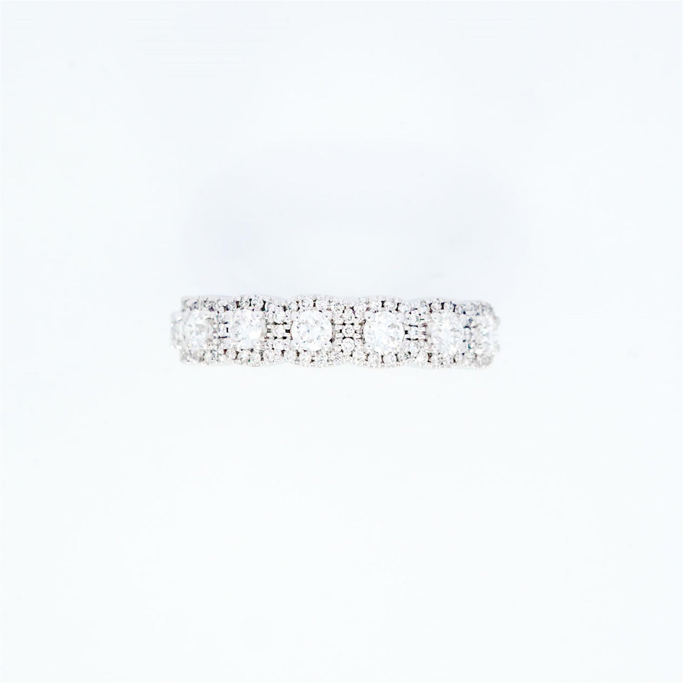 14K White Gold .80ctw Diamond Halo Band