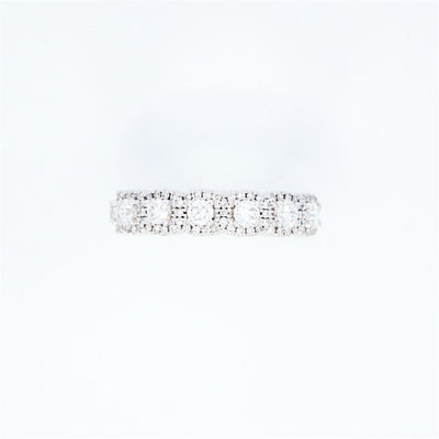 14K White Gold .80ctw Diamond Halo Band