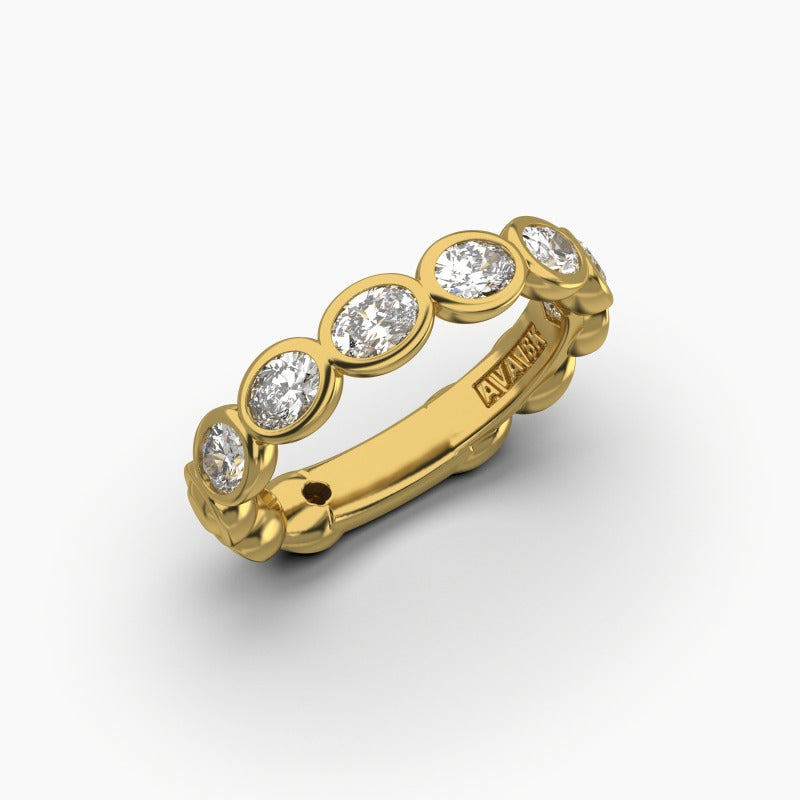 Ava Couture 14K Yellow Gold 0.90ctw Diamond Wedding Band