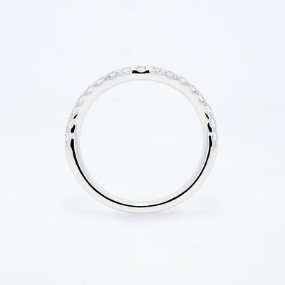 14K White Gold .40ctw Contoured Diamond Band