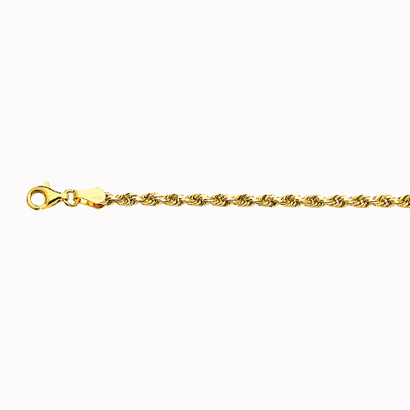 10K Yellow Gold 3mm 24" Rope Chain