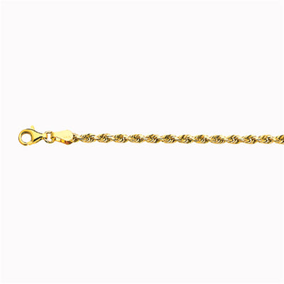 10K Yellow Gold 3mm 22" Rope Chain