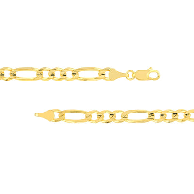 10K Yellow Gold 9" Solid  Figaro Chain