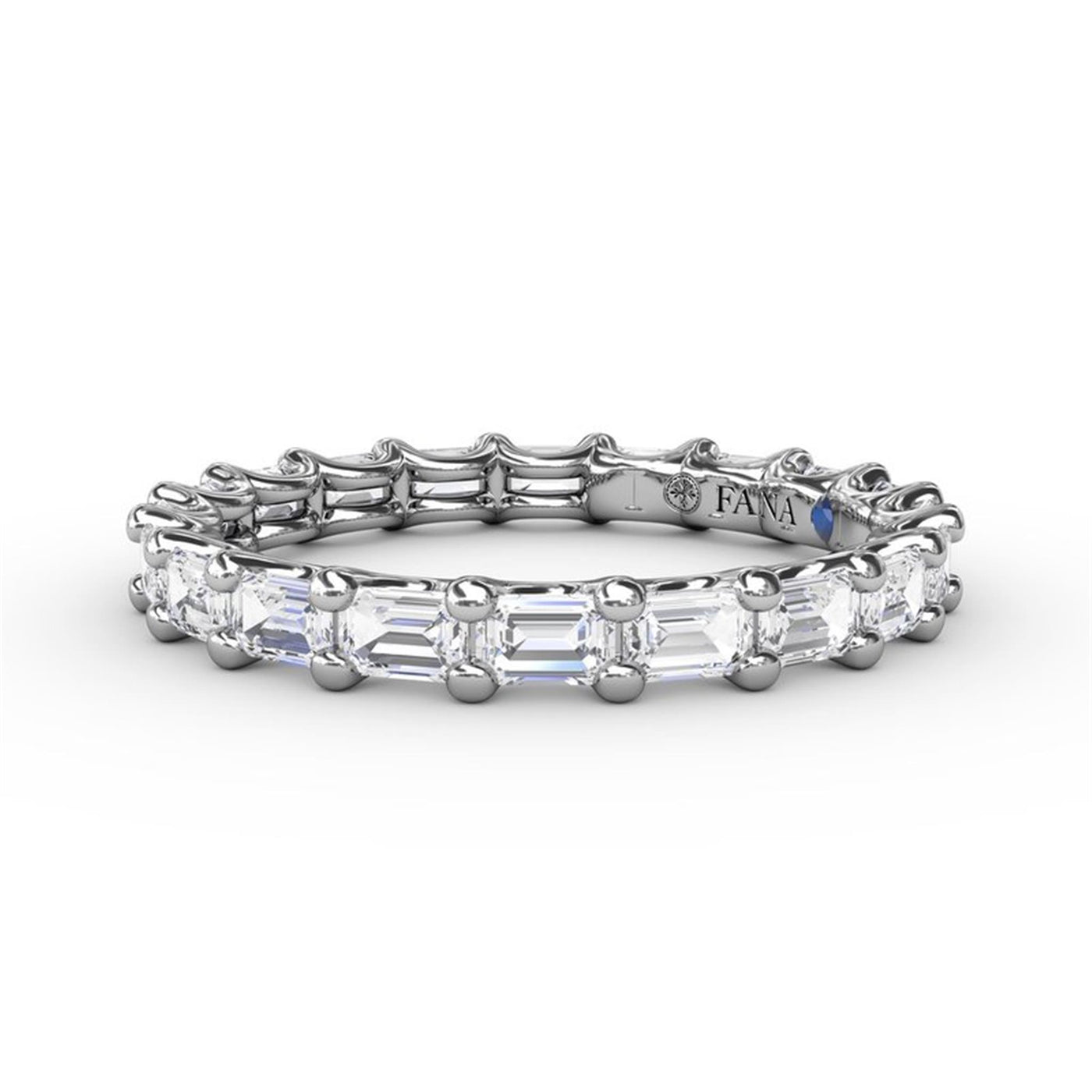 14K White Gold 1.59ctw Diamond Eternity Band 
Featuring a Polished Finish
