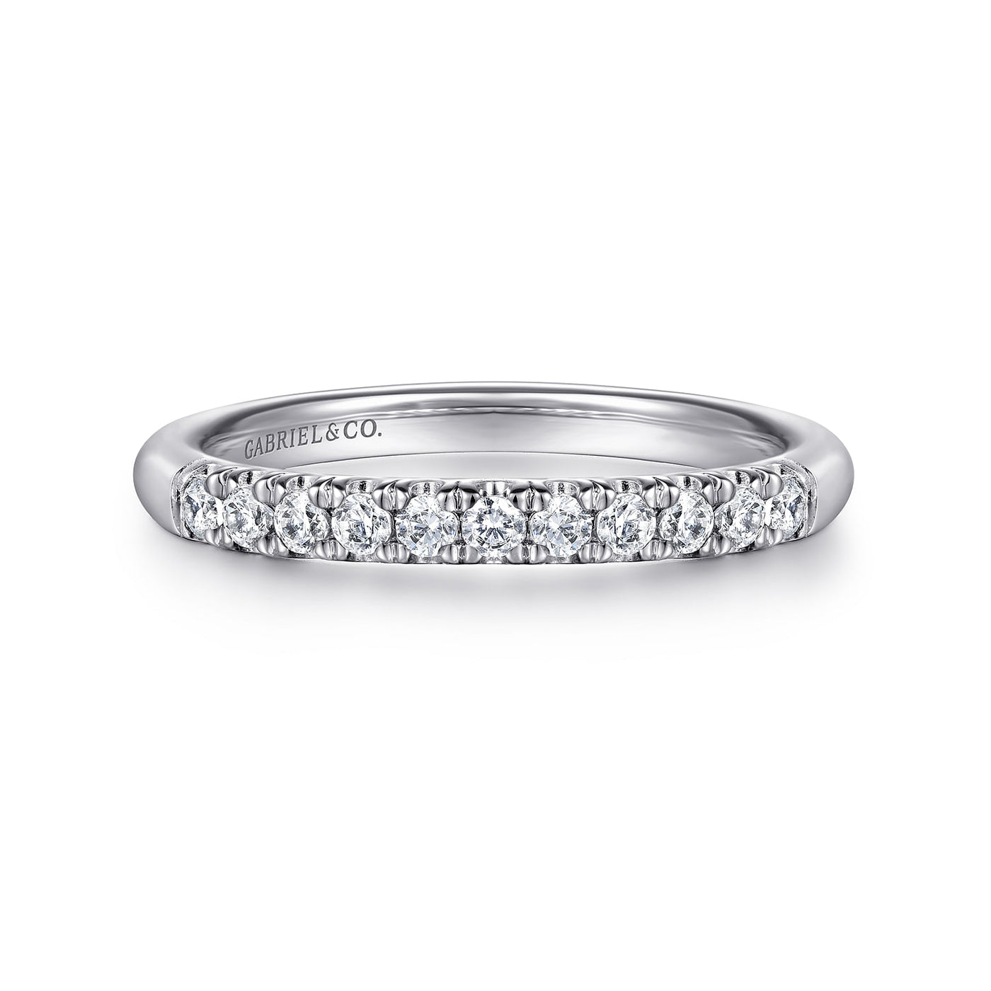 Gabriel 14K White Gold 0.246ctw Stackable Diamond Band