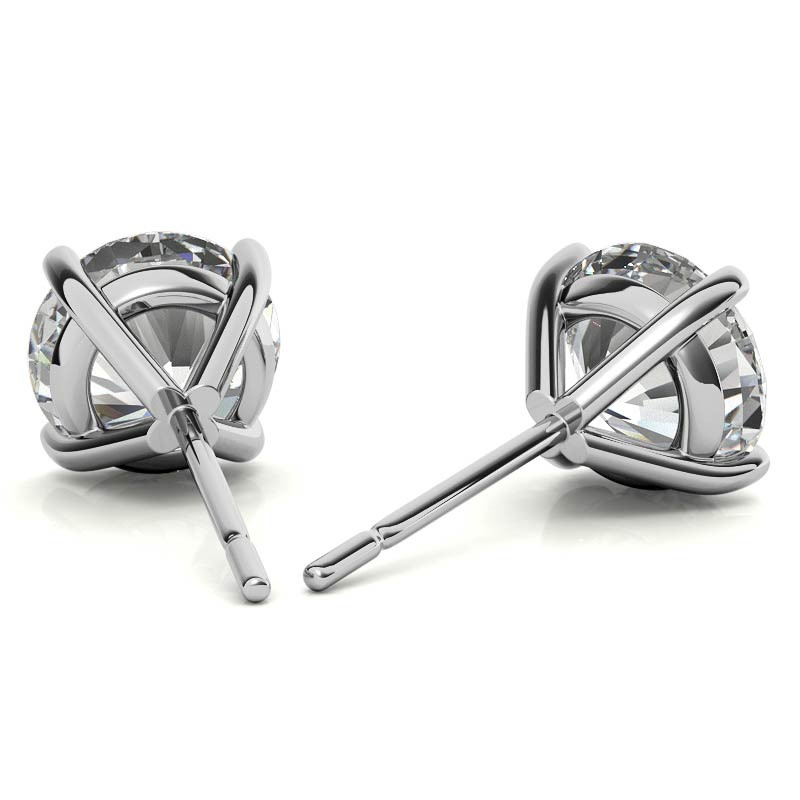 14K White Gold 1.4ctw Diamond Stud Earrings in Four Prong Martini Settings