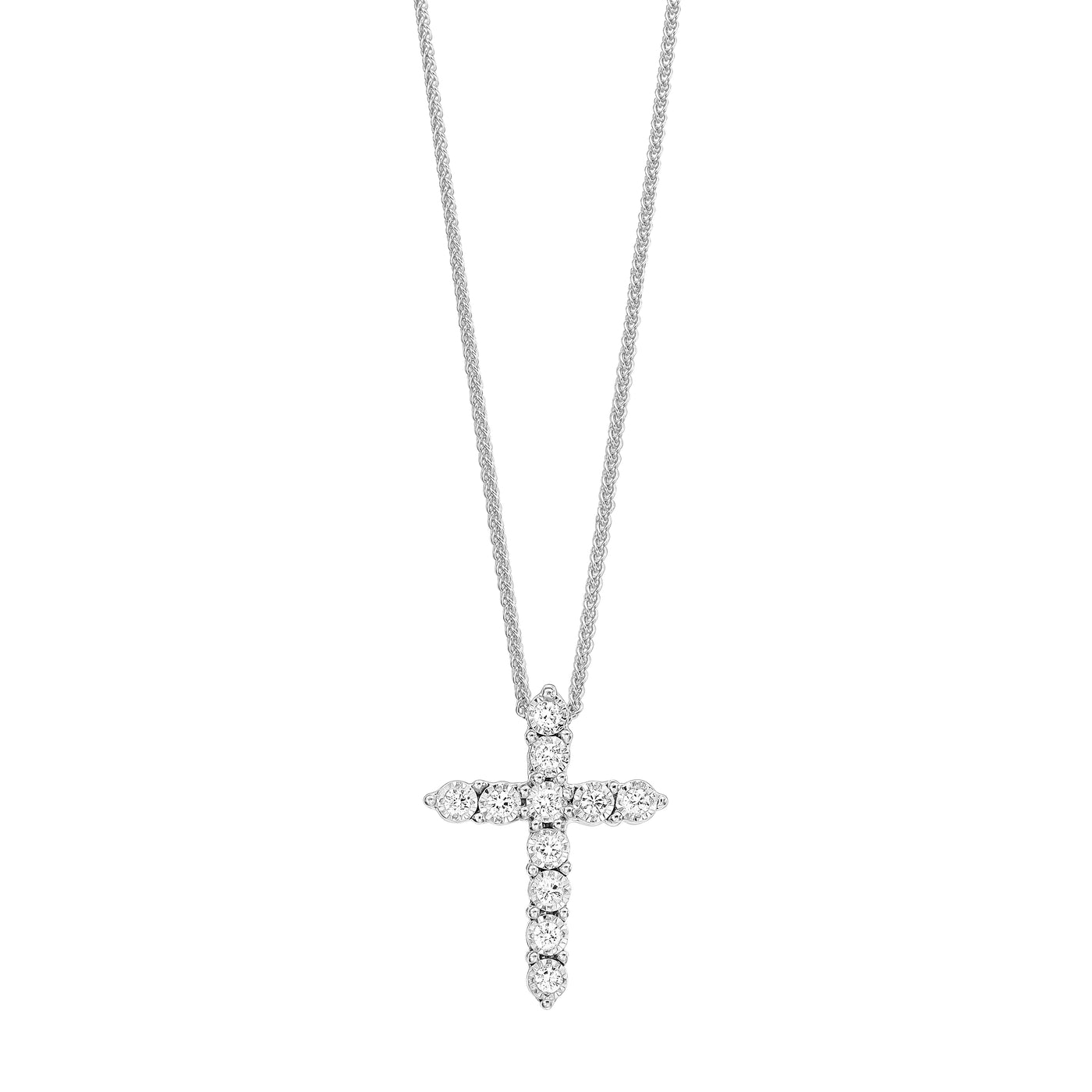 Sterling Silver 0.10ctw Cross Style Pendant