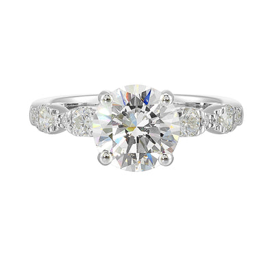 Thollot-Colorado Cut 14K White Gold 0.50ctw 4 Prong Style Diamond Semi-Mount Engagement Ring