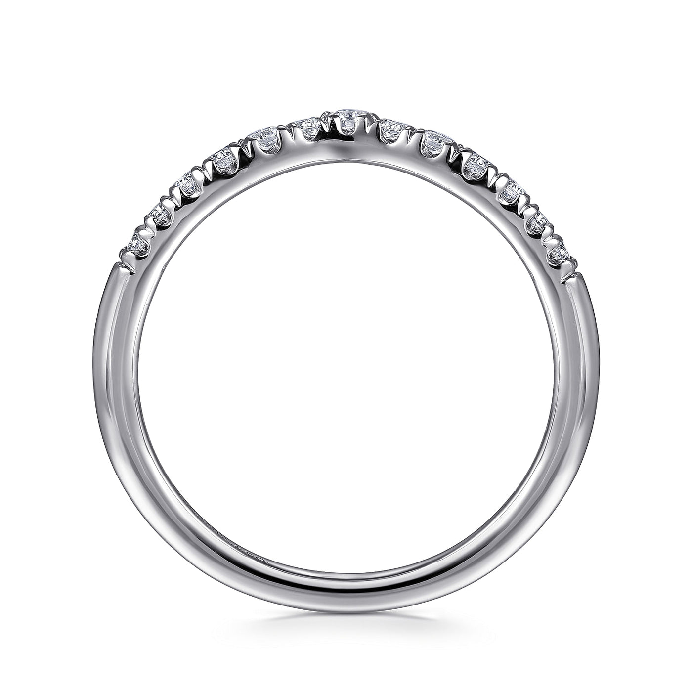 Gabriel 14K White Gold 0.25ctw Chevron Diamond Band