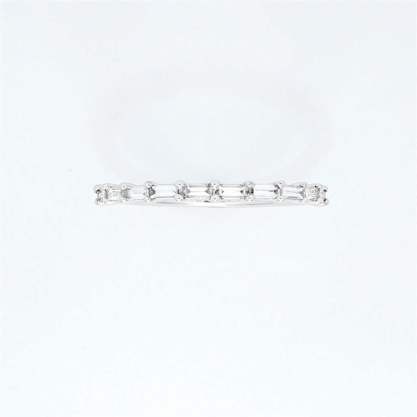 14K White Gold .25ctw Baguette Diamond Band