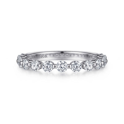 Gabriel 14K White Gold 0.838ctw Diamond Wedding Band
