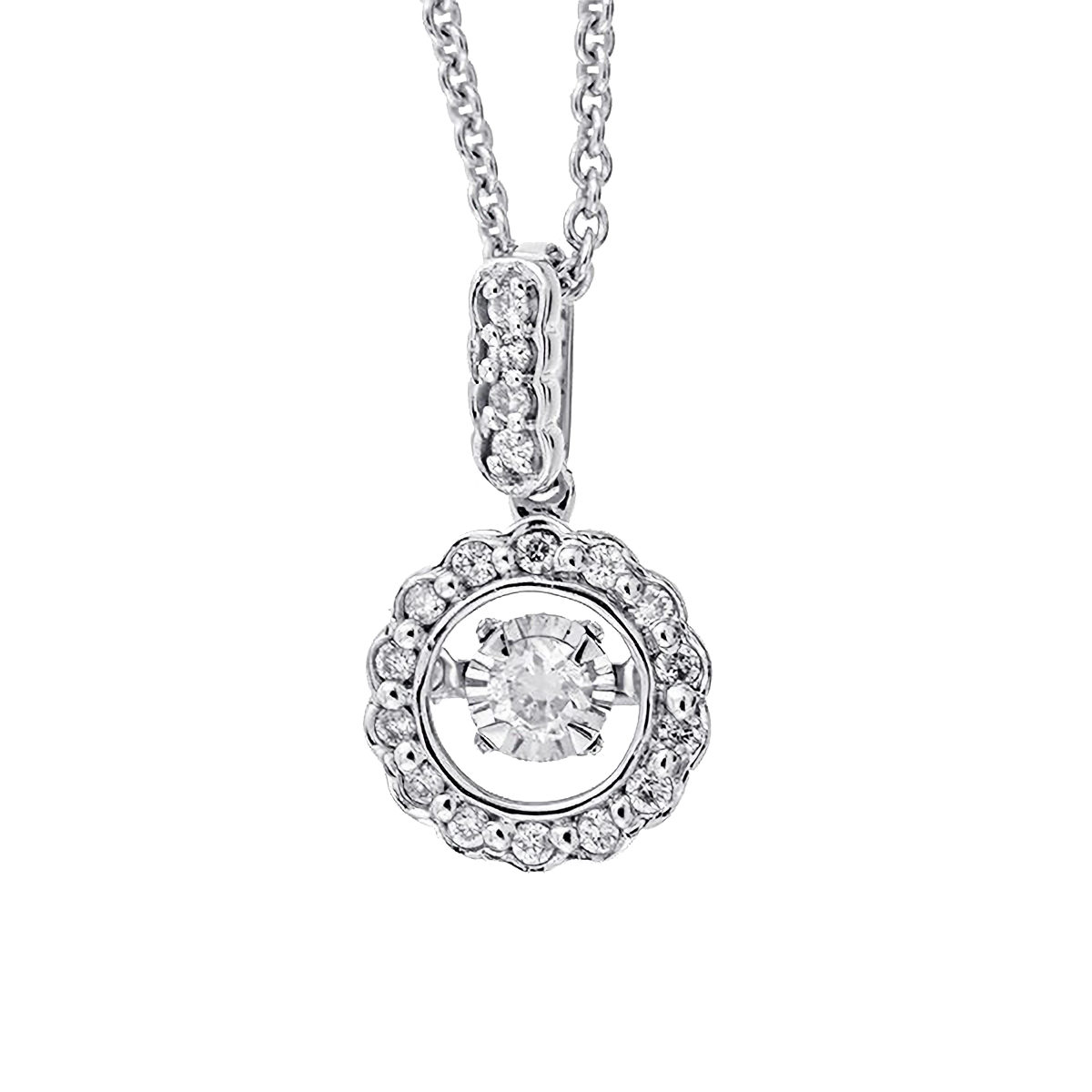 Sterling Silver .14ctw Rhythm of Love Style Pendant