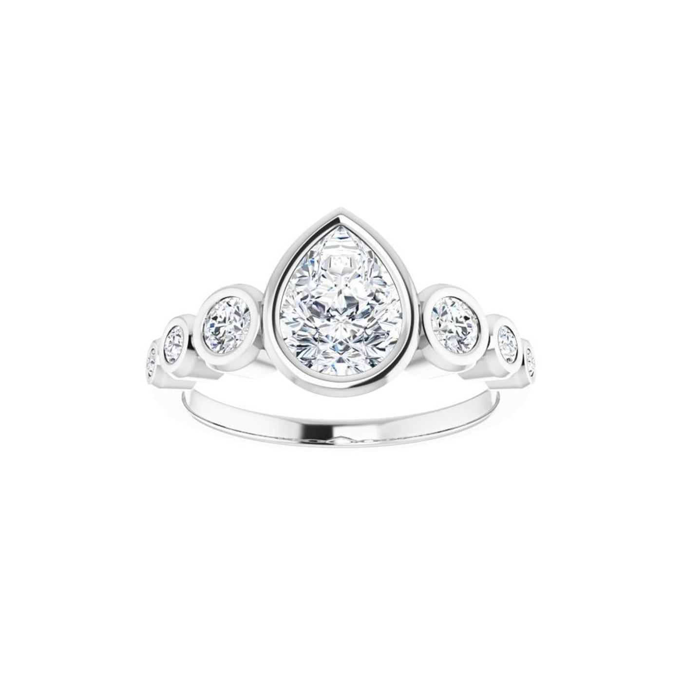 14K Yellow Gold 7 x 5 centerctw Bezel Style Diamond Semi-Mount Engagement Ring