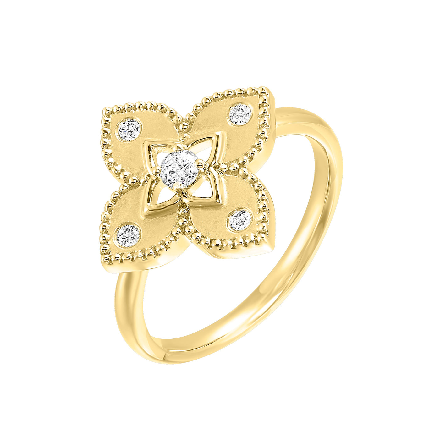 14K Yellow Gold .17ctw Etruscan Diamond Fashion Ring