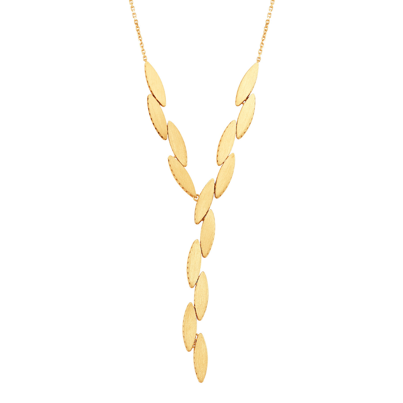 14K Yellow Gold 18" Contemporary Style Lariat Necklace