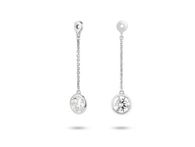 Lightbox 14K White Gold 1.00ctw Bezel Enhancers Style Lab Grown Diamond Earrings