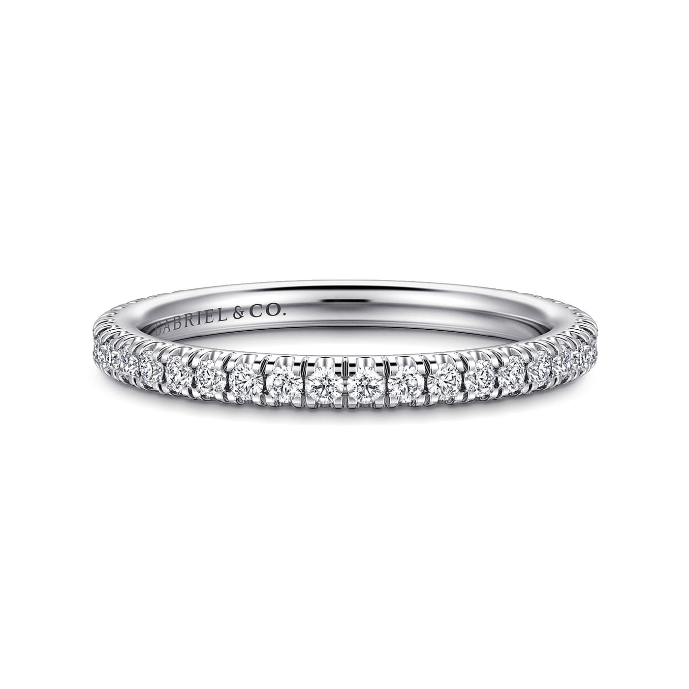 Gabriel 14K White Gold 0.376ctw Diamond Wedding Band