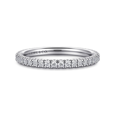 Gabriel 14K White Gold 0.376ctw Diamond Wedding Band