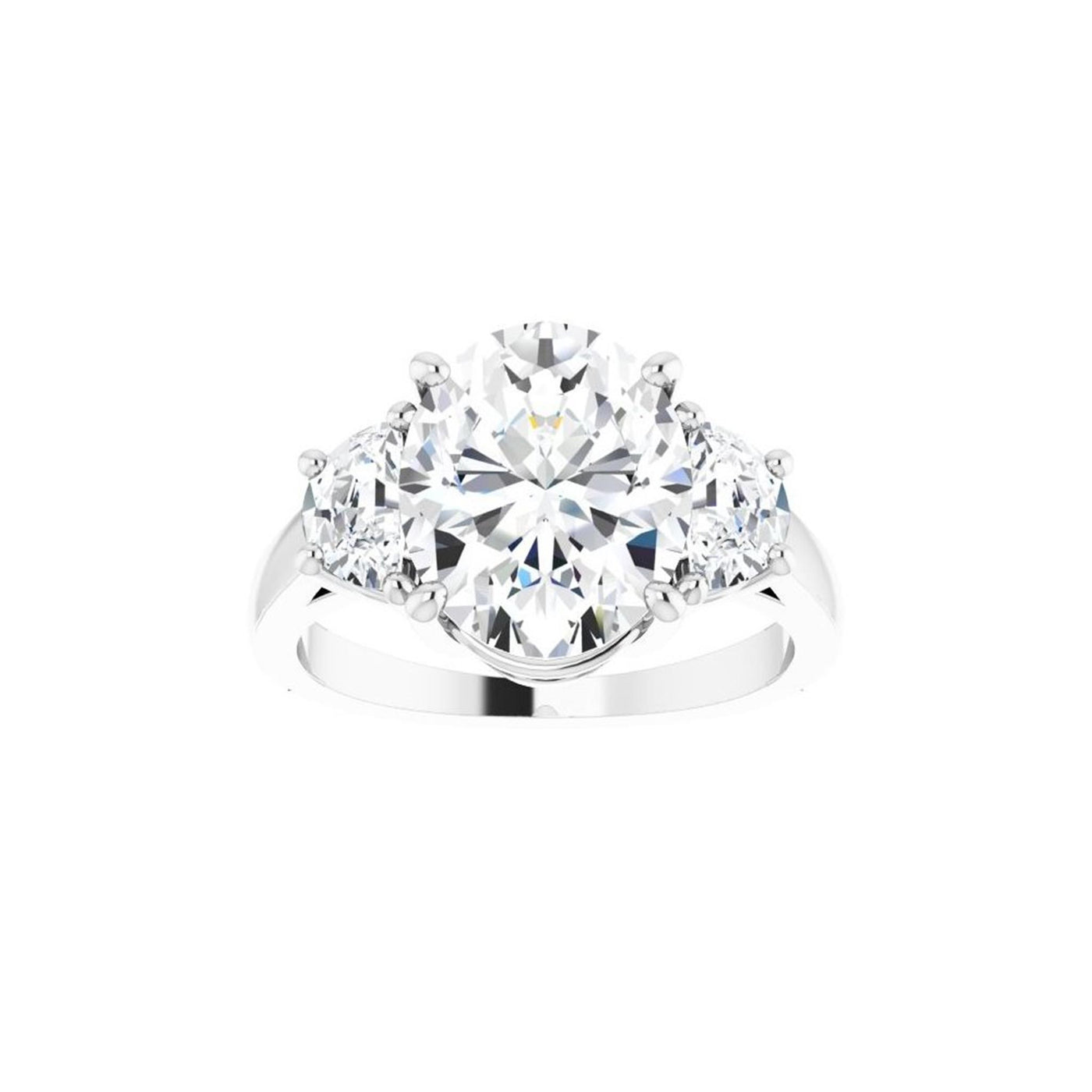 14K White Gold .75ctw 4 Prong Style Diamond Semi-Mount Engagement Ring