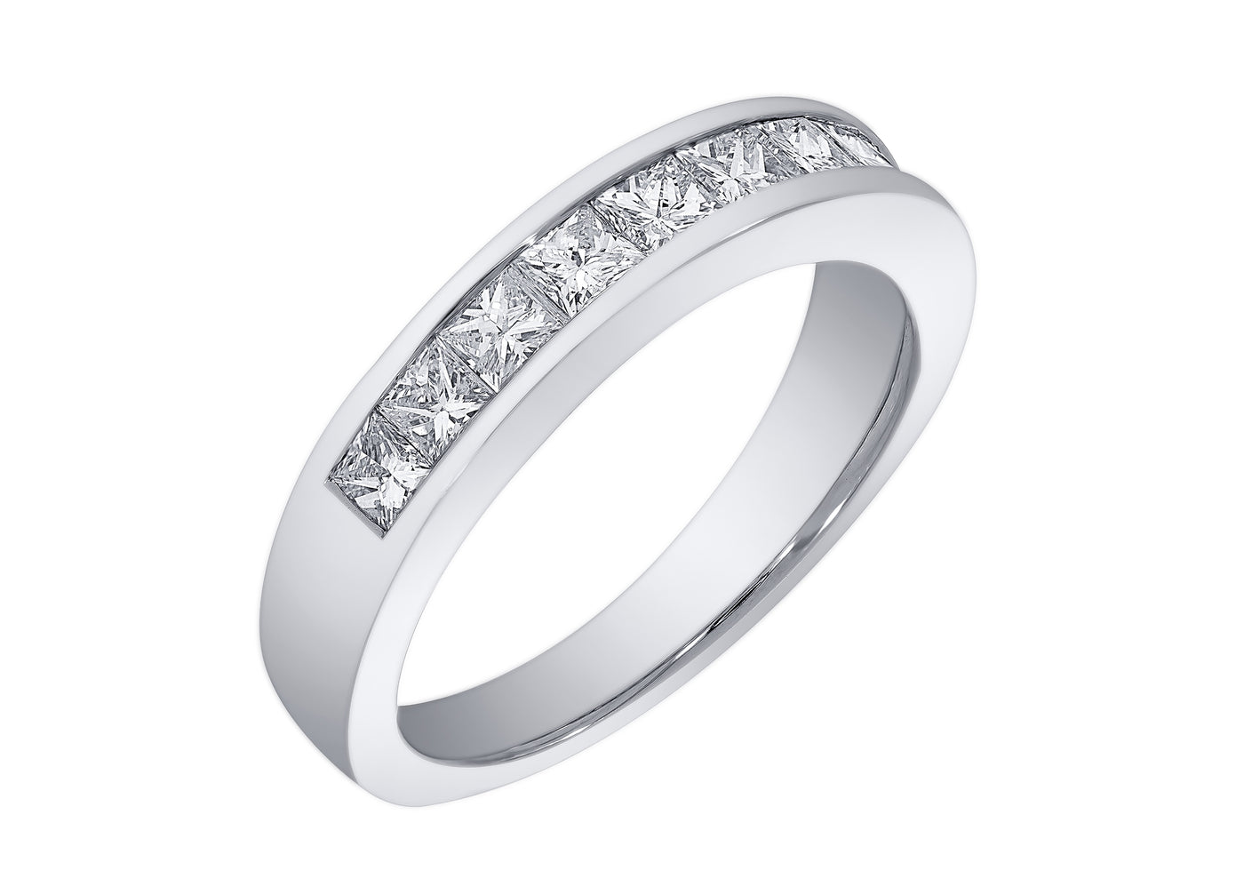 14K White Gold 0.78ctw Diamond Wedding Band