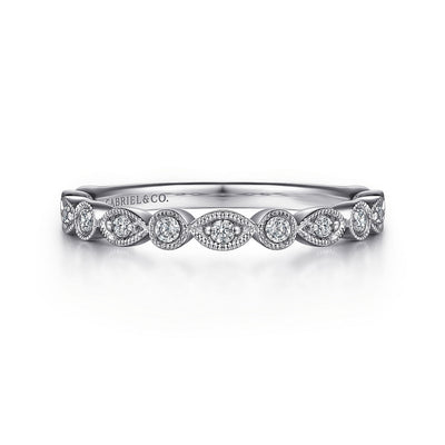 Gabriel 14K White Gold 0.25ctw Stackable Diamond Band