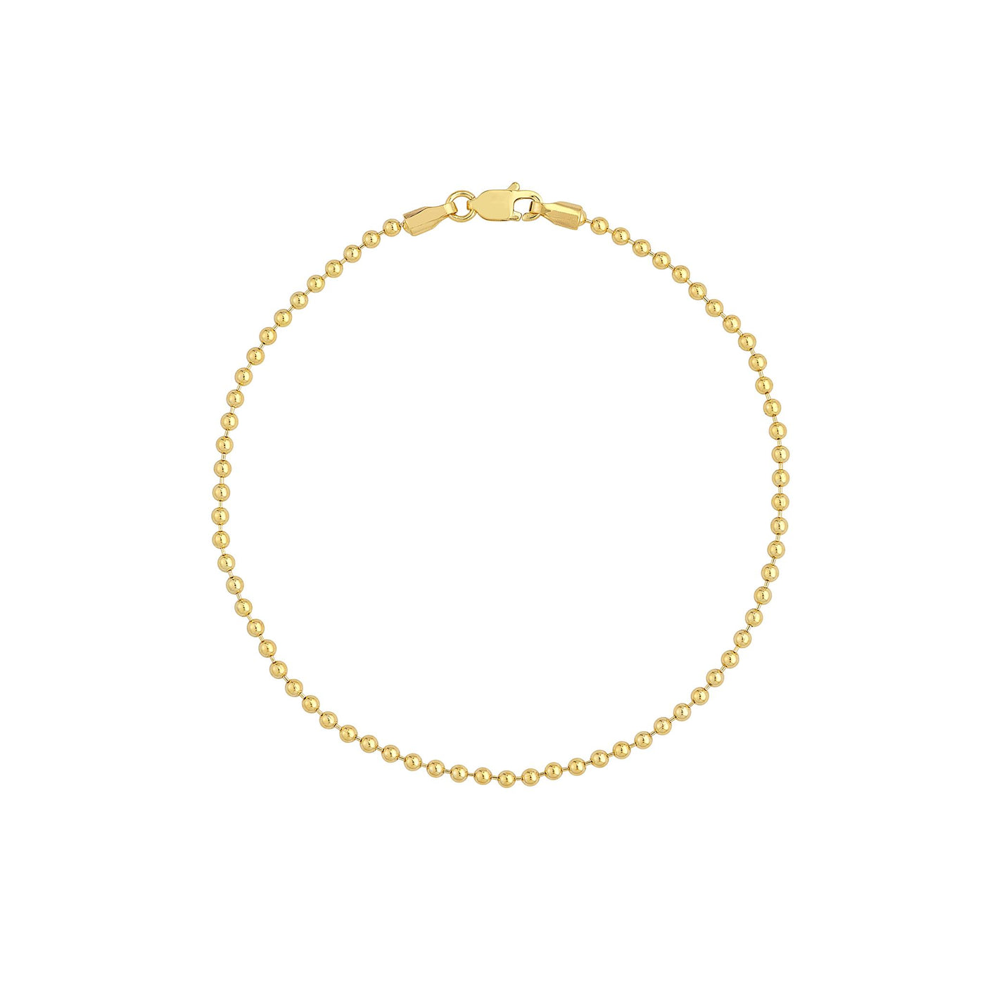 14K Yellow Gold 7.5" Solid Bead Bracelet
