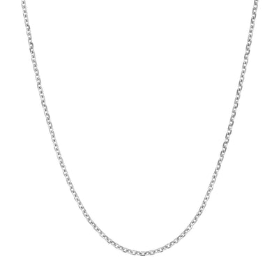 14K White Gold 1.1mm 22" Adjustable Cable Link Chain