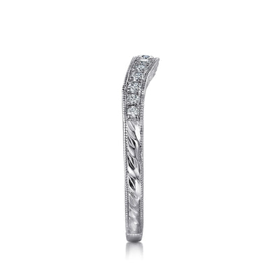 Gabriel 14K White Gold 0.25ctw Curved Diamond Band