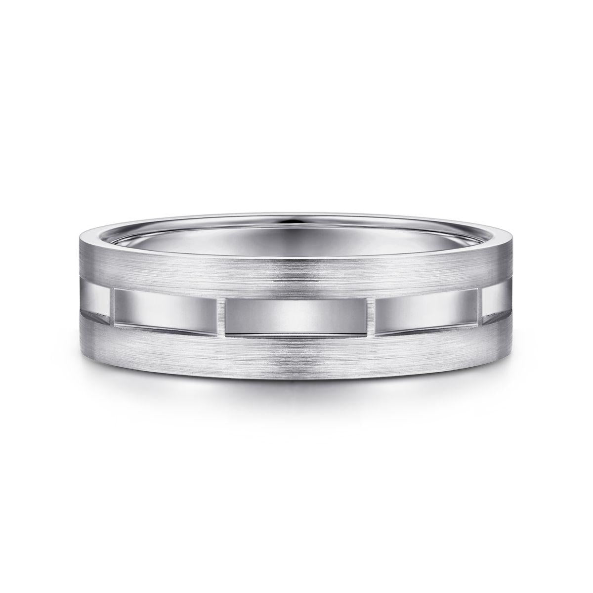 Gabriel 14K White Gold 6mm Wedding Band