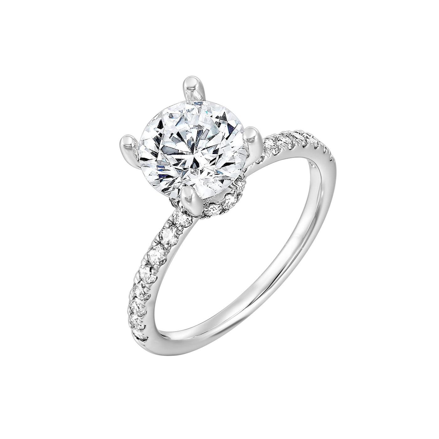 14K White Gold 1.00ctw 4 Prong Lab Grown Diamond Engagement Ring