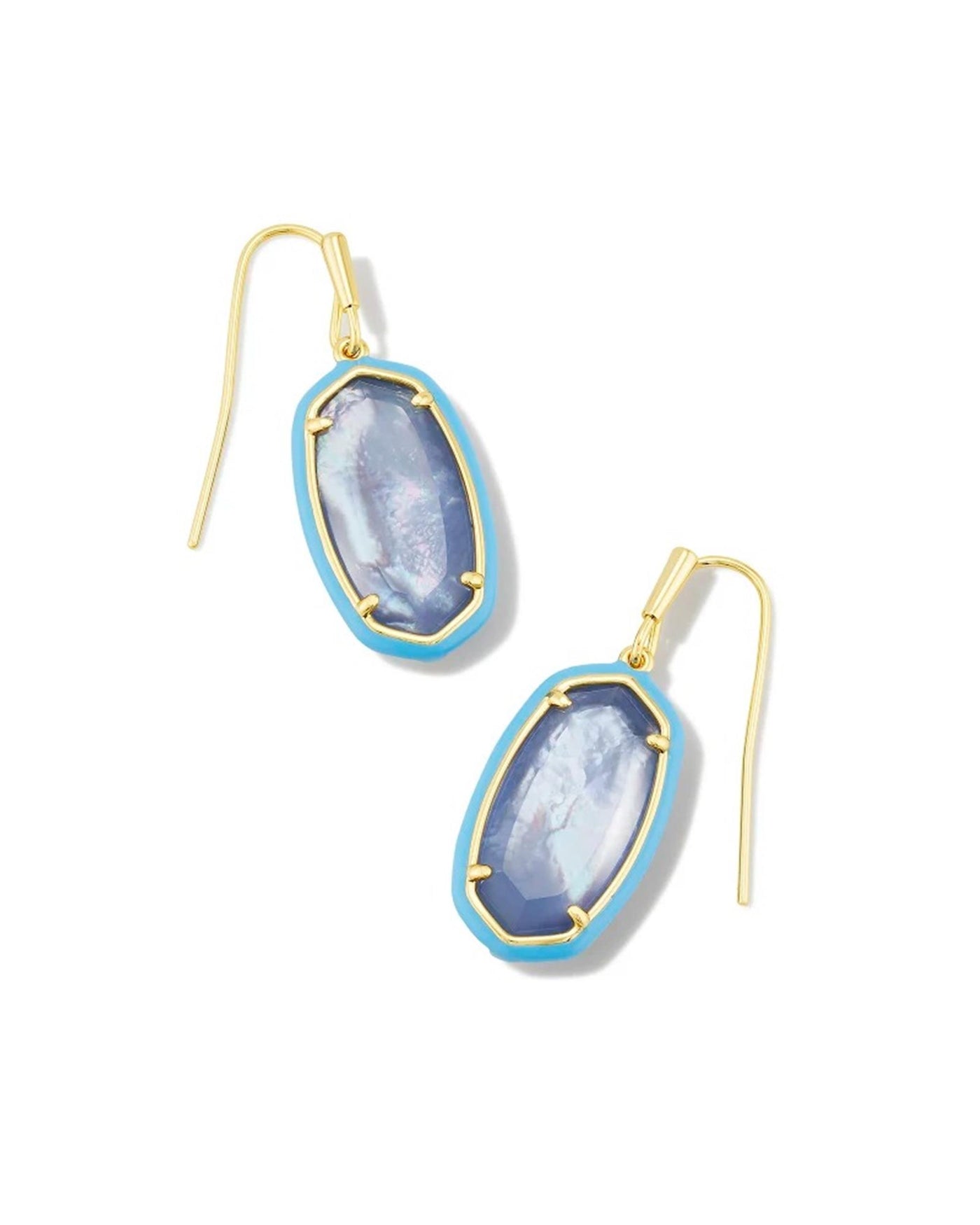 Gold Tone Earrings Featuring Periwinkle Illusion by Kendra Scott