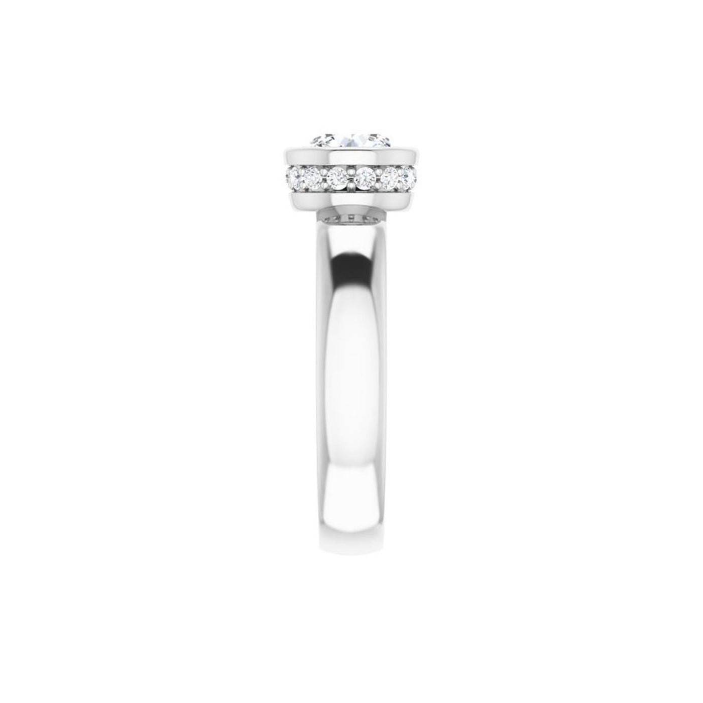 Ever & Ever 14K White Gold .17ctw Bezel Style Diamond Semi-Mount Engagement Ring